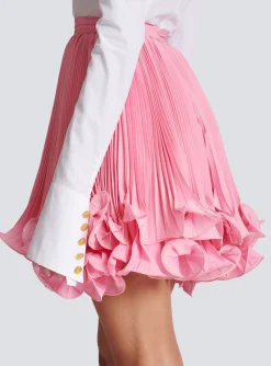 Women Balmain Pleated Skirt With Ruffles
