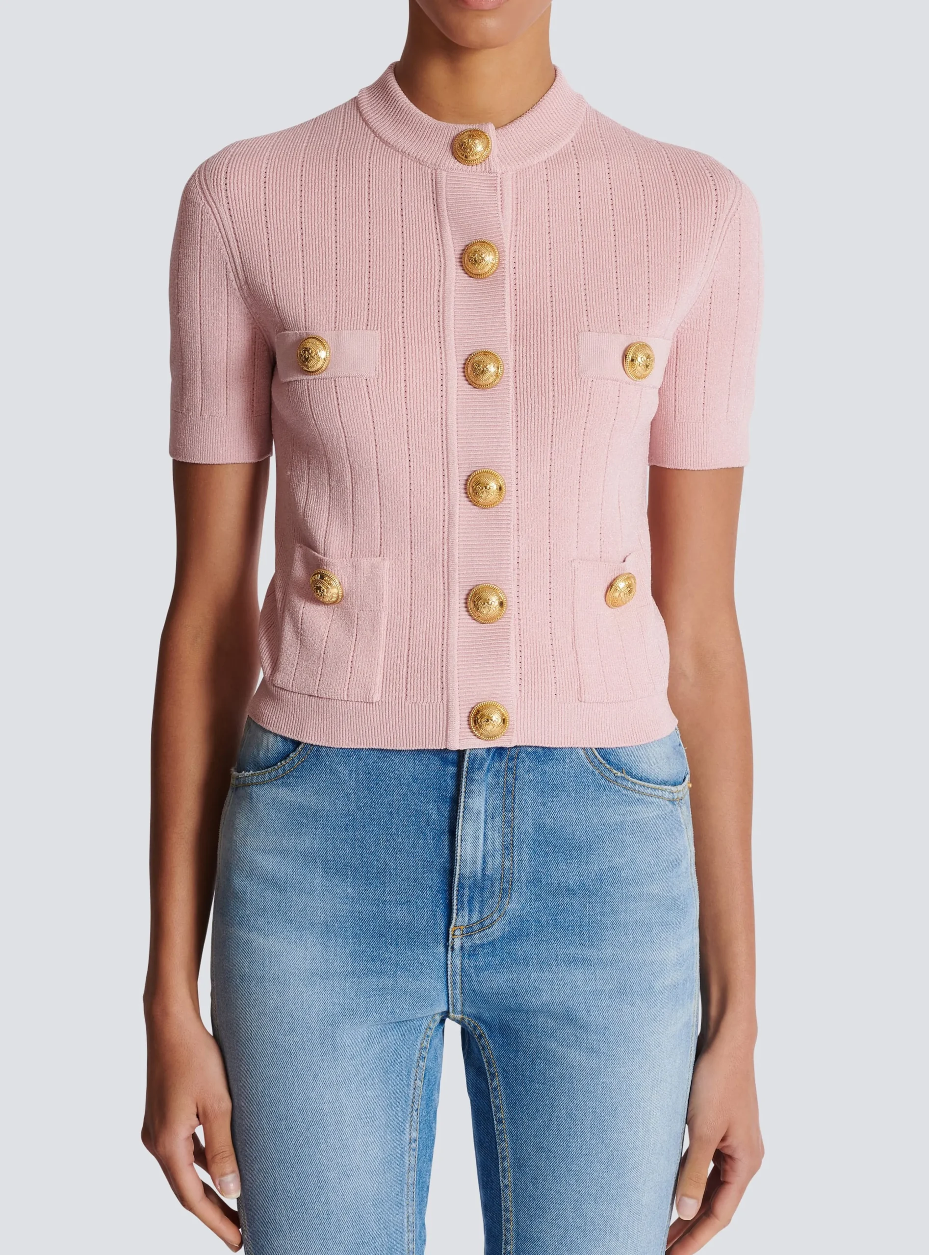 Women Balmain 4-pocket Knitted Cardigan