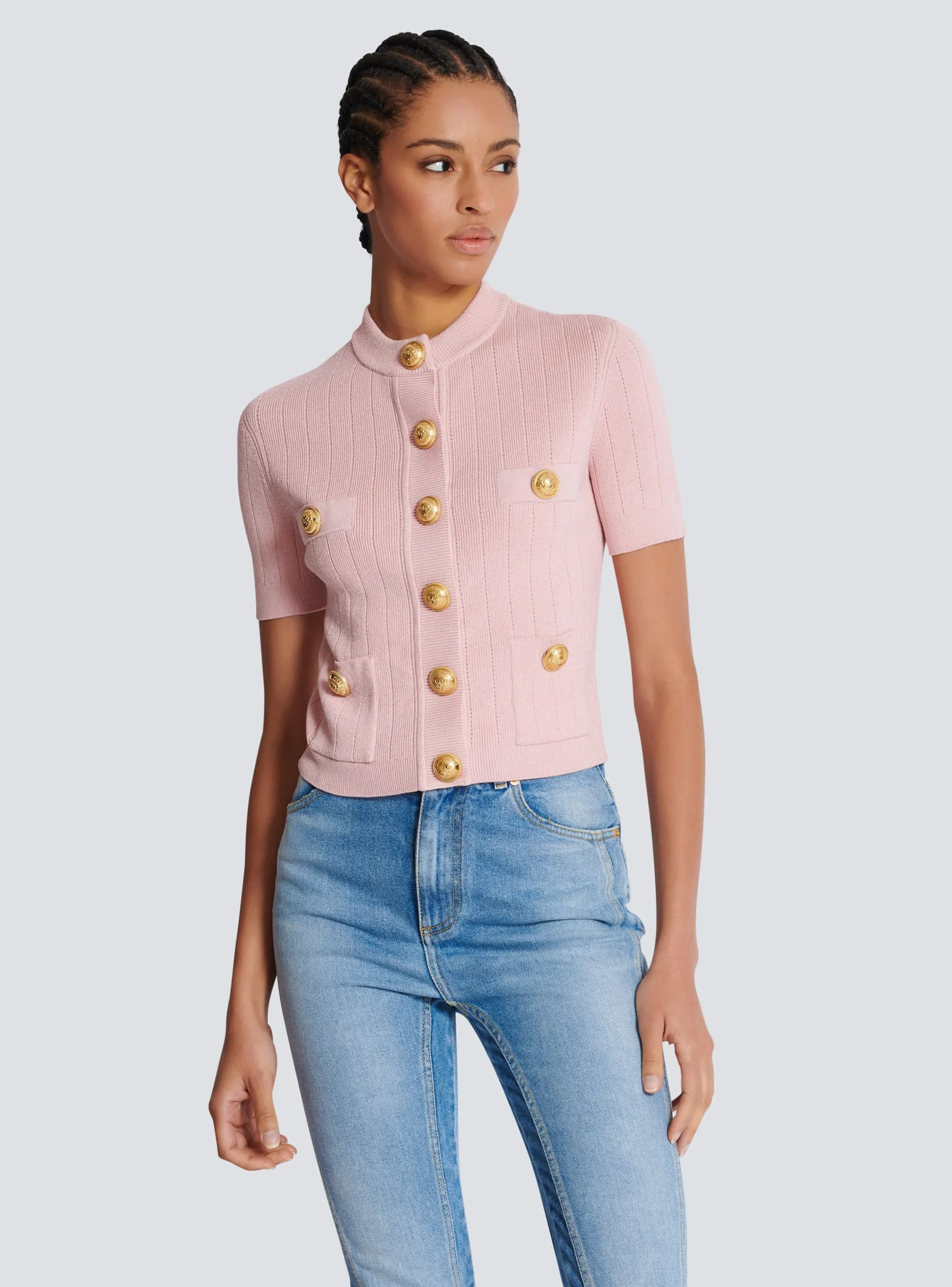 Women Balmain 4-pocket Knitted Cardigan
