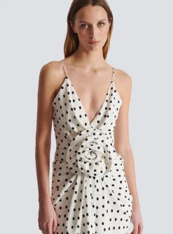 Women Balmain Polka Dots Printed Maxi Dress