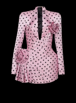 Women Balmain Polka Dots Short Printed Dress