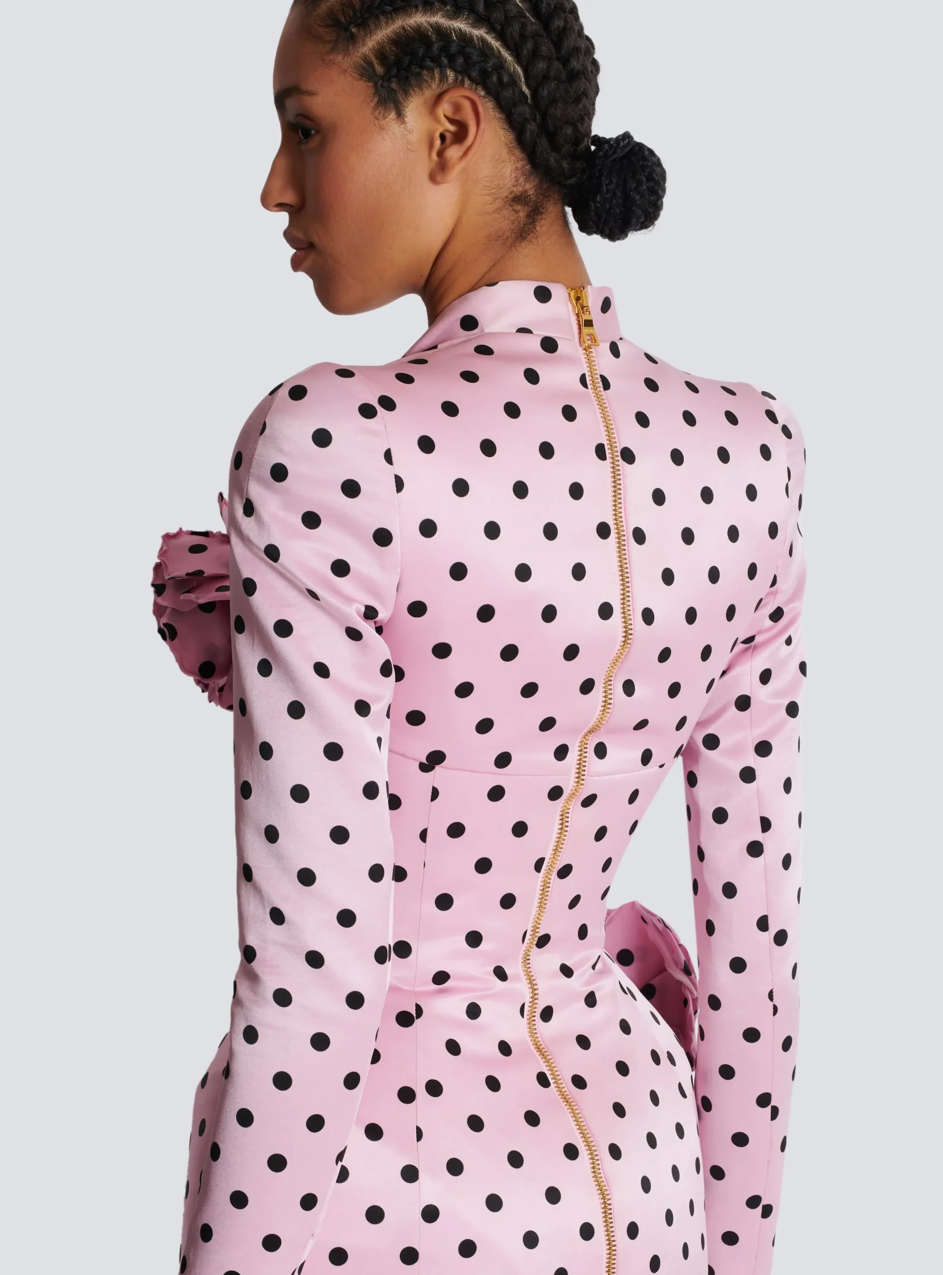 Women Balmain Polka Dots Short Printed Dress