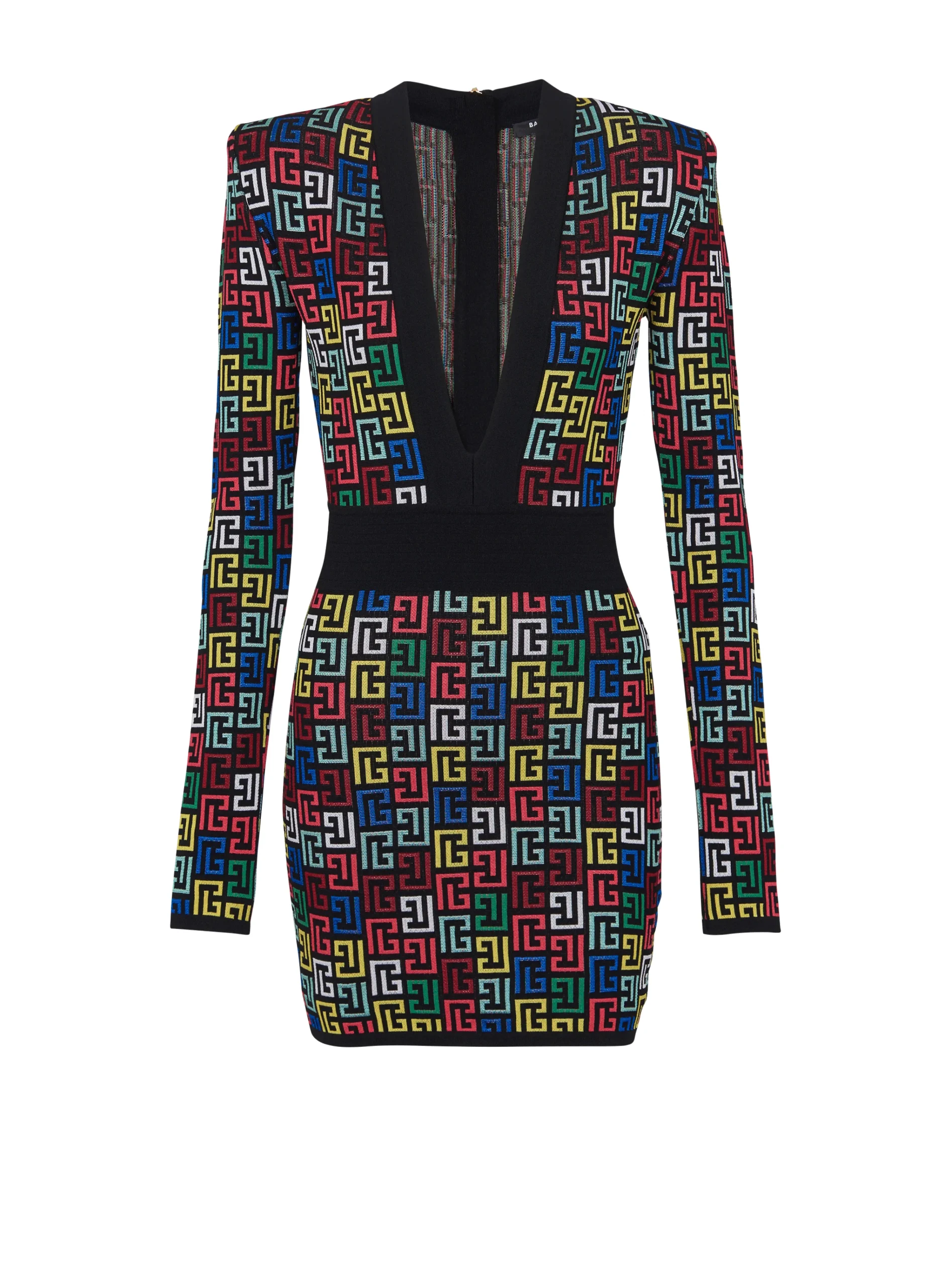 Women Balmain Pop Monogram Knit Dress