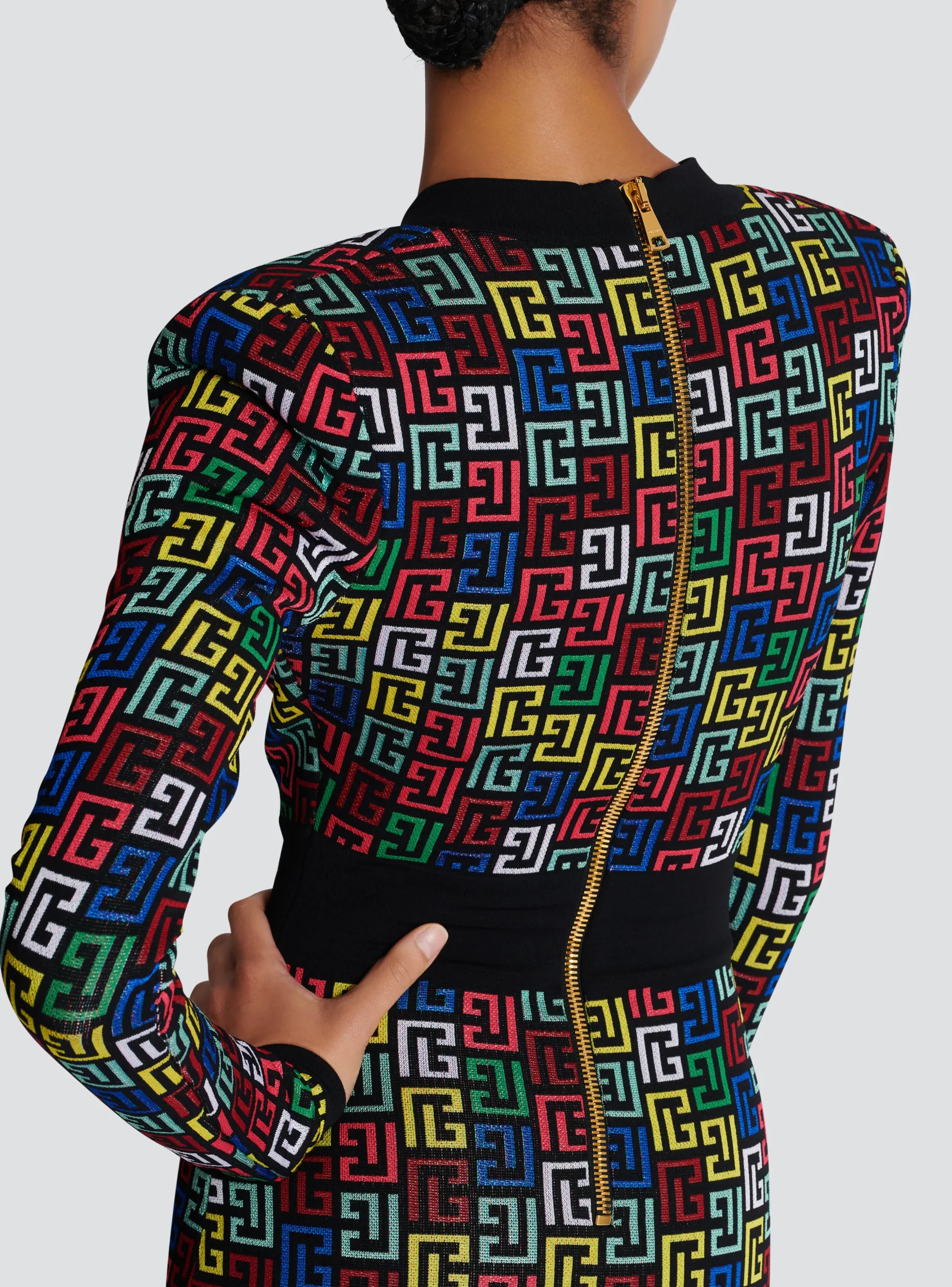 Women Balmain Pop Monogram Knit Dress