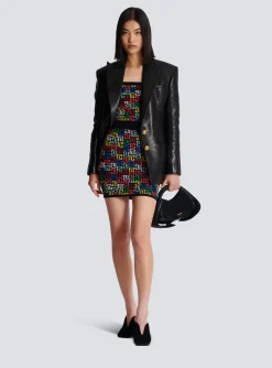 Women Balmain Pop Monogram Knit Skirt