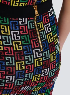 Women Balmain Pop Monogram Knit Skirt