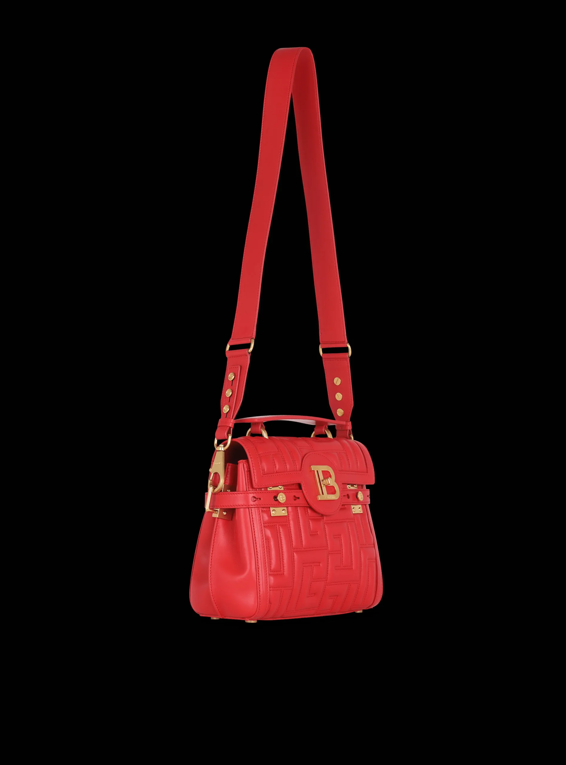 Women Balmain Quilted Leather B-Buzz 23 Bag