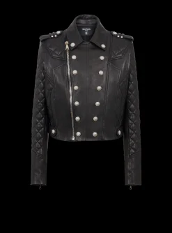 Balmain Quilted Leather Biker Jacket