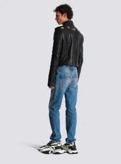 Balmain Quilted Leather Biker Jacket