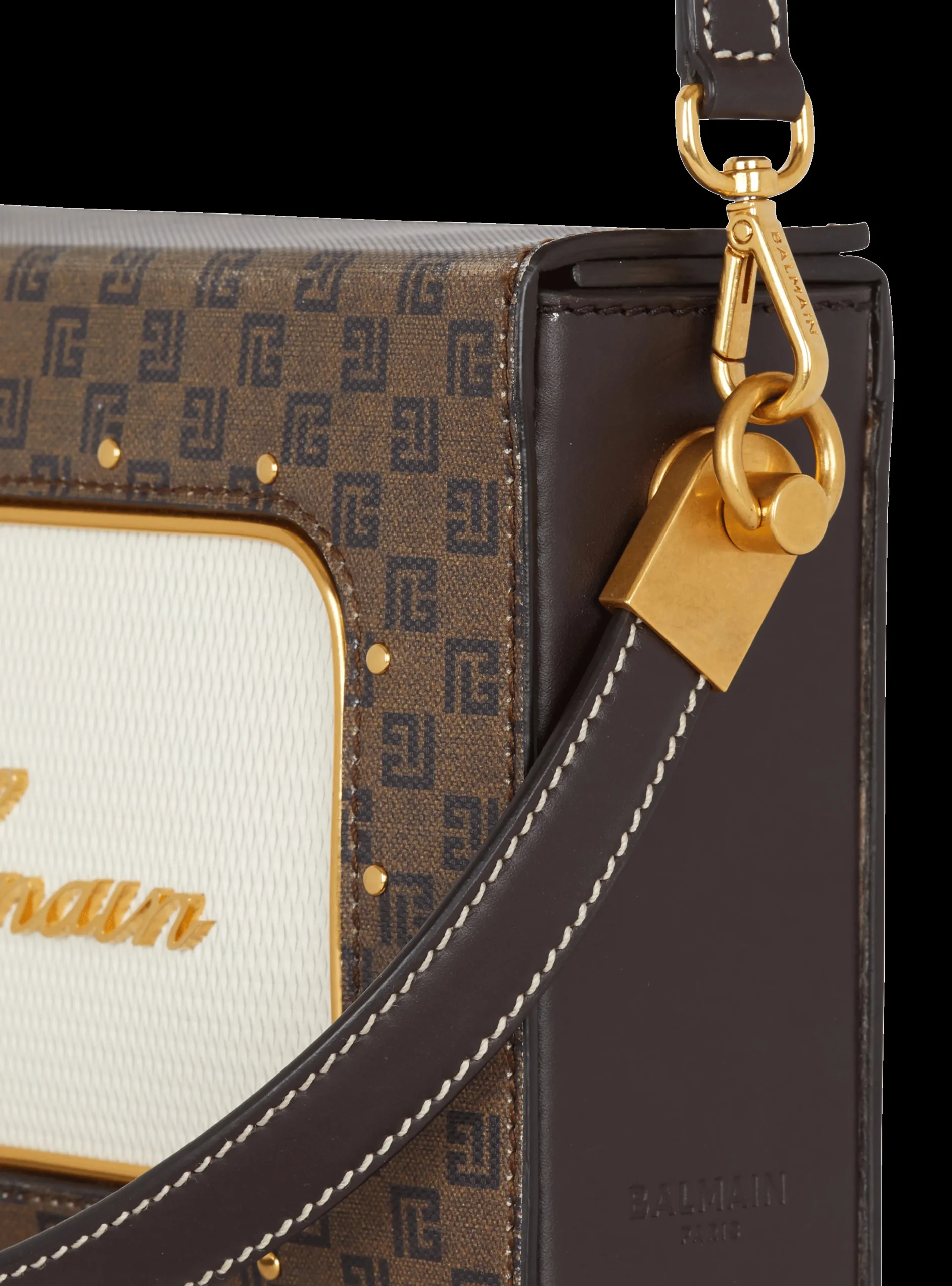 Women Balmain Radio Monogram Signature Bag
