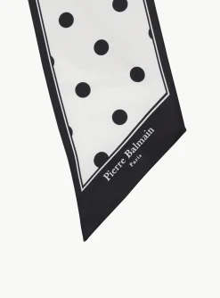 Women Balmain Roses And Polka Dots Printed Bandana