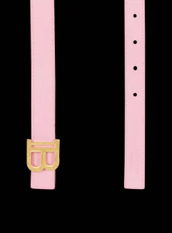 Women Balmain Reversible Smooth Calfskin Leather Skinny B-Belt