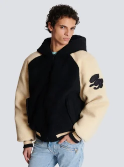Balmain Reversible Varsity-style Puffer Jacket With Hood