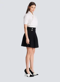 Women Balmain Ribbed Knit Skater Skirt