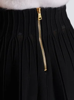 Women Balmain Ribbed Knit Skater Skirt