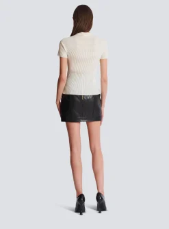 Women Balmain Ribbed Knit Top