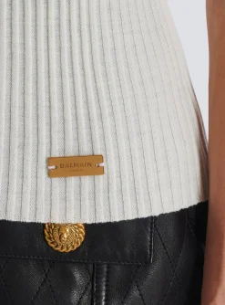 Women Balmain Ribbed Knit Top
