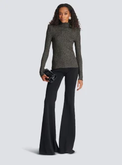 Women Balmain Ribbed Lurex Knit Jumper