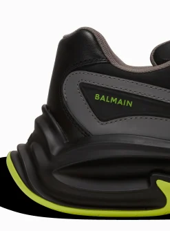 Balmain Run-Row Leather And Nylon Trainers