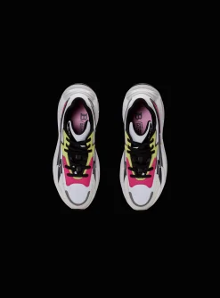 Women Balmain Run-Row Leather And Nylon Trainers