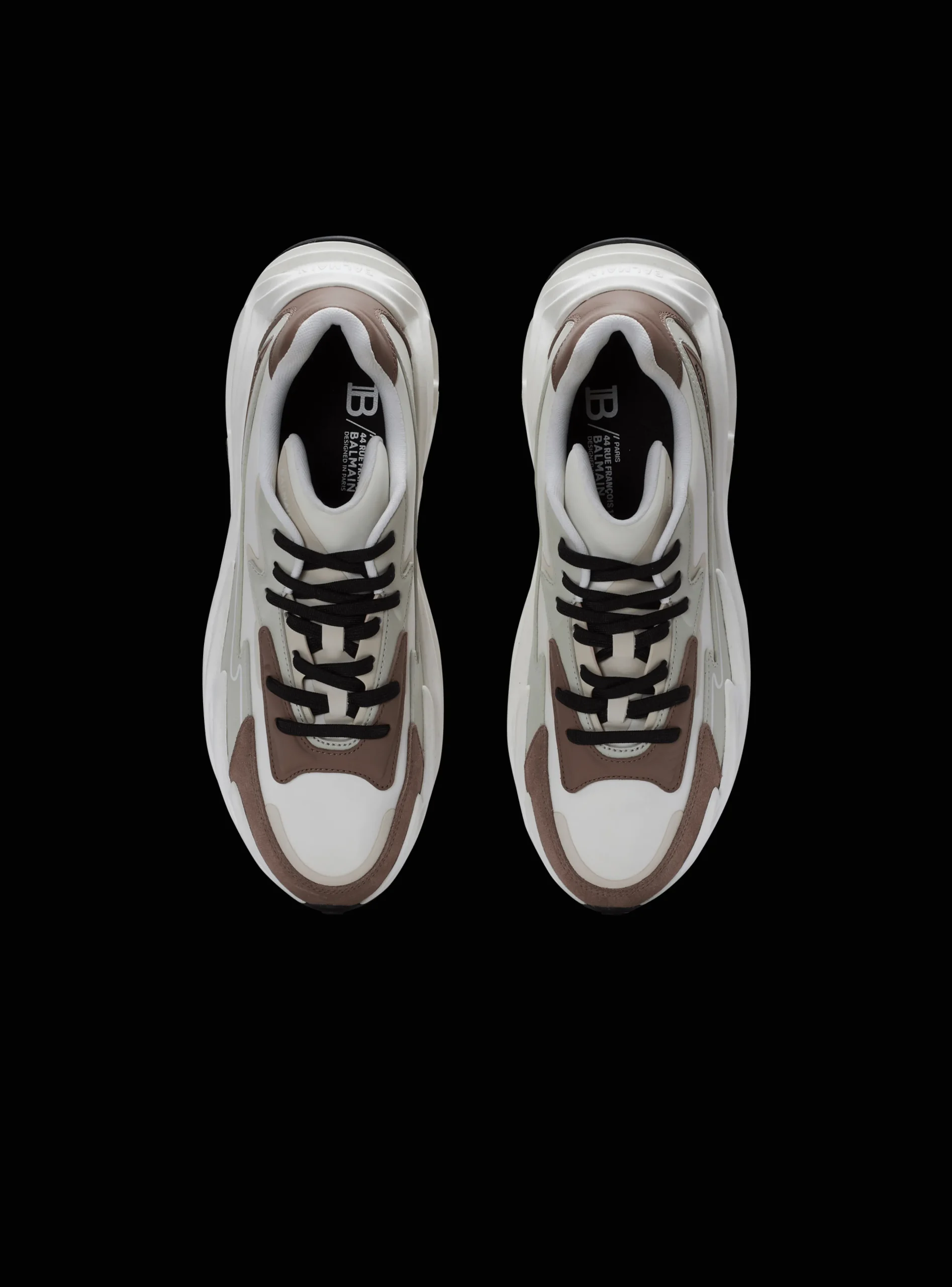 Balmain Run-Row Leather And Nylon Trainers