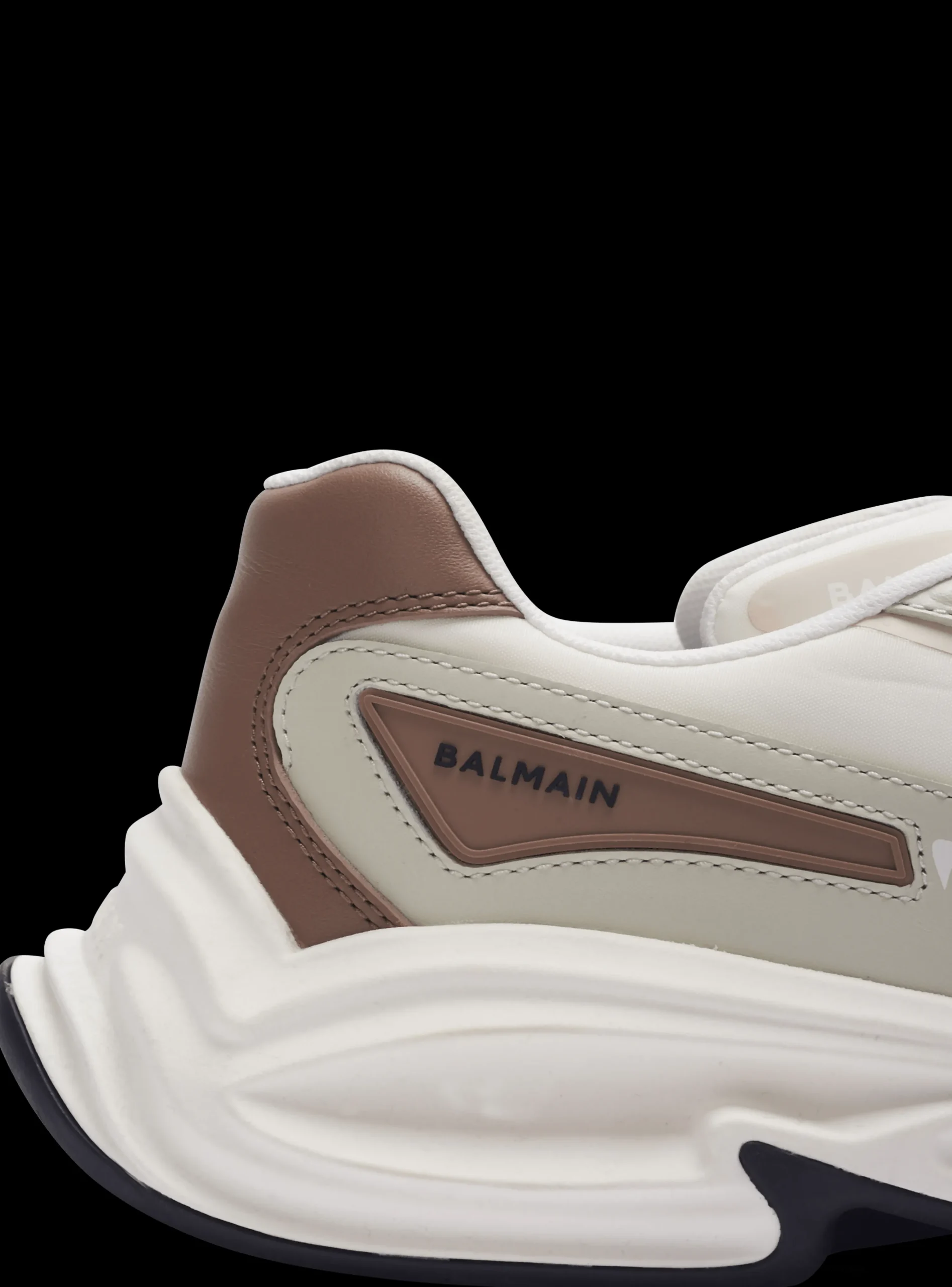 Balmain Run-Row Leather And Nylon Trainers