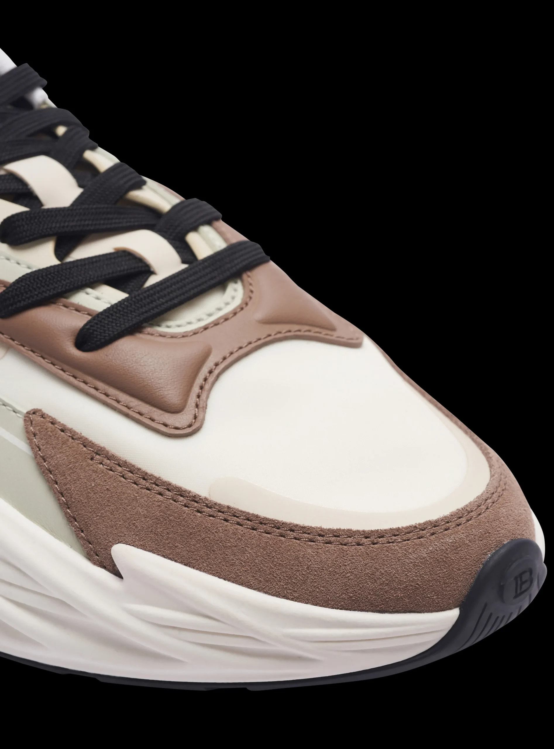 Balmain Run-Row Leather And Nylon Trainers