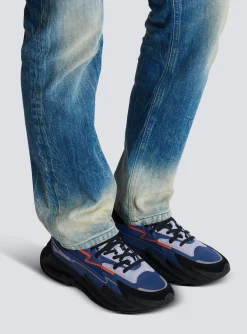 Balmain Run-Row Leather And Nylon Trainers