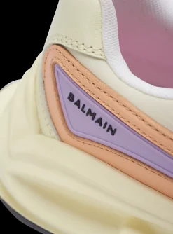 Women Balmain Run-Row Leather And Nylon Trainers