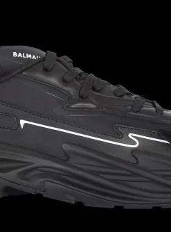 Women Balmain Run-Row Leather Trainers