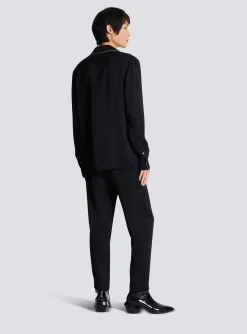 Balmain Satin Monogram Jacquard Shirt