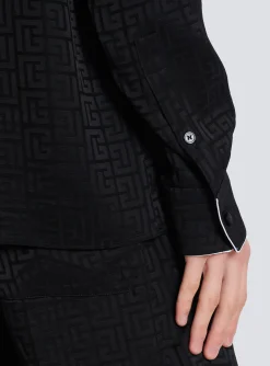 Balmain Satin Monogram Jacquard Shirt