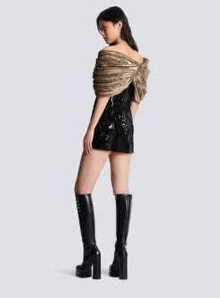 Women Balmain Sequinned Dress With Oversized Bow