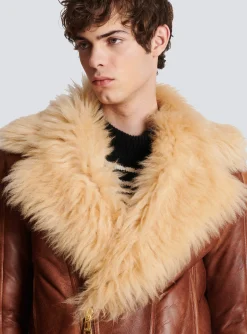Women Balmain Sheepskin Aviator Jacket