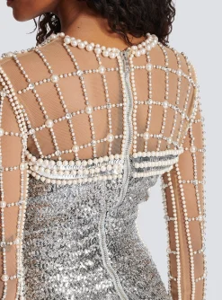 Women Balmain Short Beaded Dress