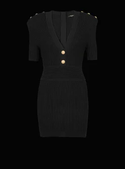 Women Balmain Short Eco-designed Knit Dress