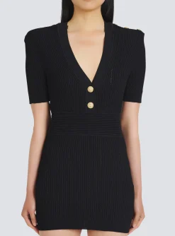Women Balmain Short Eco-designed Knit Dress