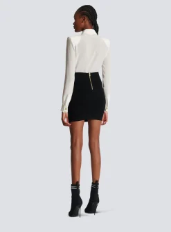 Women Balmain Short Knit Skirt