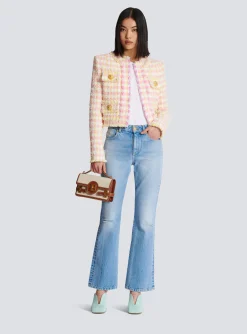 Women Balmain Short Miami Tweed Jacket