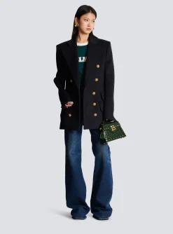 Women Balmain Short Military-style Coat