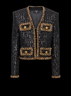 Women Balmain Short Sequin Jacket