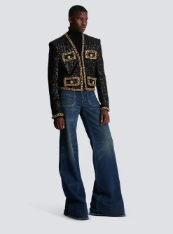 Women Balmain Short Sequin Jacket