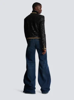 Women Balmain Short Sequin Jacket