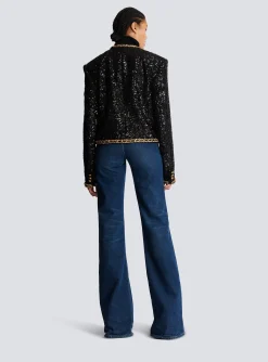 Women Balmain Short Sequin Jacket