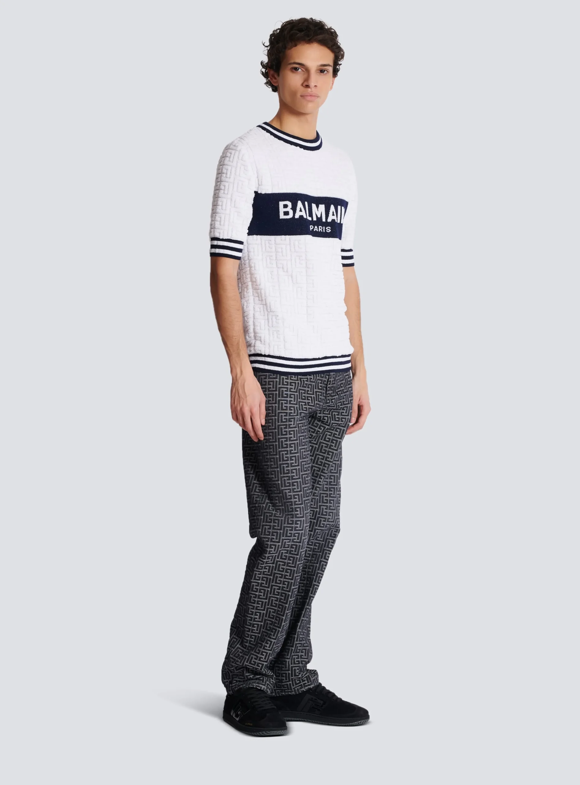 Balmain Short-sleeved PB Labyrinth Knit T-shirt