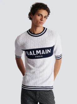 Balmain Short-sleeved PB Labyrinth Knit T-shirt