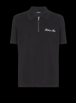 Balmain Short-sleeved Polo Shirt With Signature Embroidery