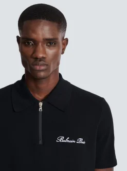 Balmain Short-sleeved Polo Shirt With Signature Embroidery