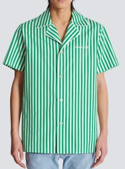 Balmain Short-sleeved Striped Cotton Pyjama Shirt
