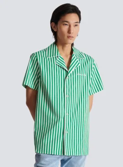 Balmain Short-sleeved Striped Cotton Pyjama Shirt